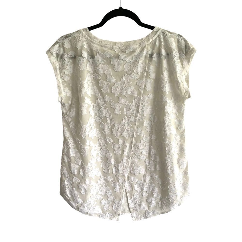 ARITZIA Wilfred Embroidered Cross Back Blouse Top Cream White S